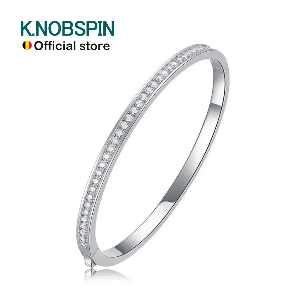

New D VVS Full 2mm Moissanite Bangles Elegant Women Diamond 925 Sterling Silver Bangle with GRA Fine Jewelry for 18cm Wrist