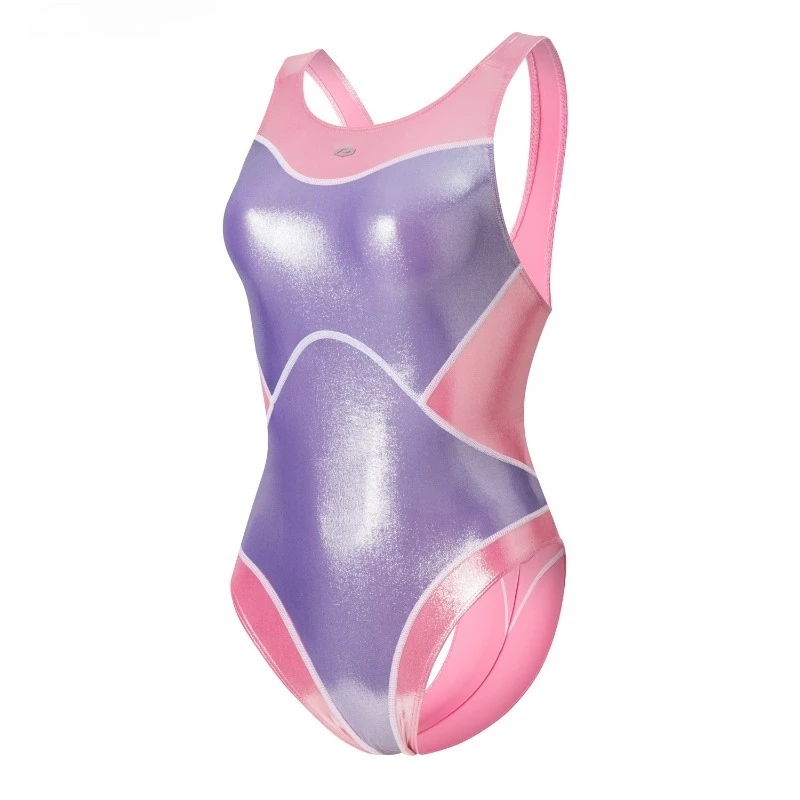 Women Flash Swimsuit Backless Hot Spring Wave Competitive with Shimmer Glossy Finish Full Coverage for Surfing Sexy Underwear