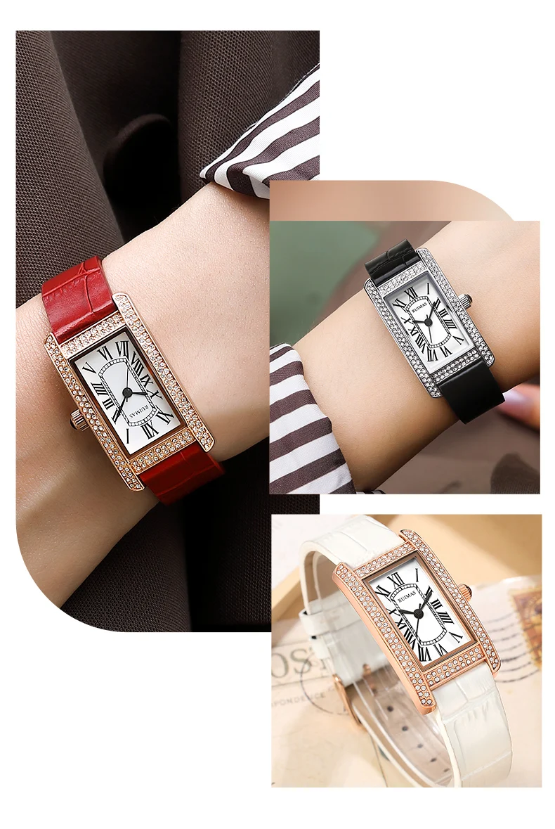 RUIMAS Women Watches Fashion Square Ladies Quartz Bracelet Diamond Luxury Female Casual Wristwatches Dress Clock Reloj Mujer