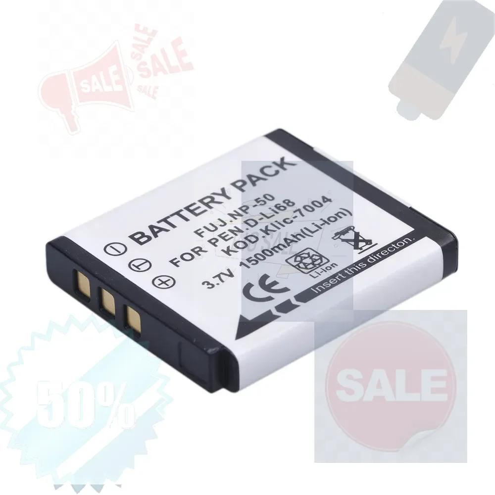 

NP-50 Lithium Ion Rechargeable Battery for Fuji F60fd F50fd F100fd, Kodak V1073 EasyShareM1033 Zi8 Zi12 PlaySport Digital Camera