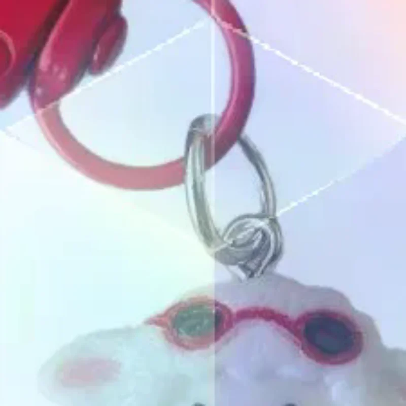 Cute Resin Red Scarf Lamb Keychain The Year Of The Goat Key Ring Bag Pendant Decoration New Year Gift