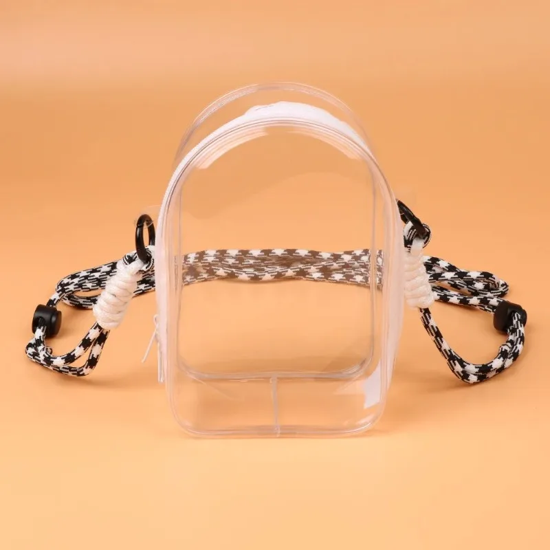 For Labubu Protect Case Labubu Sitting Party Cotton Doll Shoulder Pain Bag PVC Storage Bag Labubu Walk Bag Dustproof