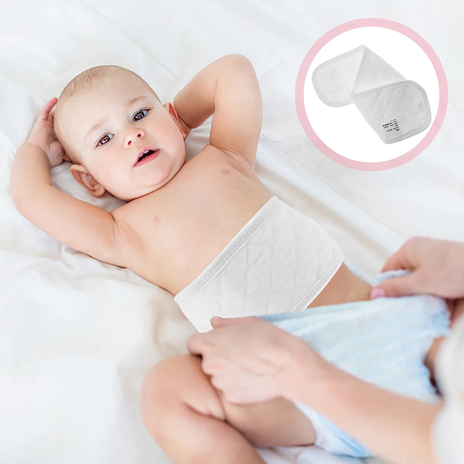 6 Pcs Toddler Non Slip Socks Newborn Umbilical Cord Kids Belt Bands White Navel Protective Belts