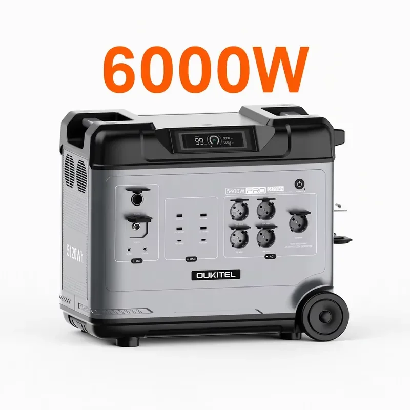 BOLRZO maximum power 10000W dual voltage 5000W mobile power station portable solar generator, can be expanded to 19.4kWh