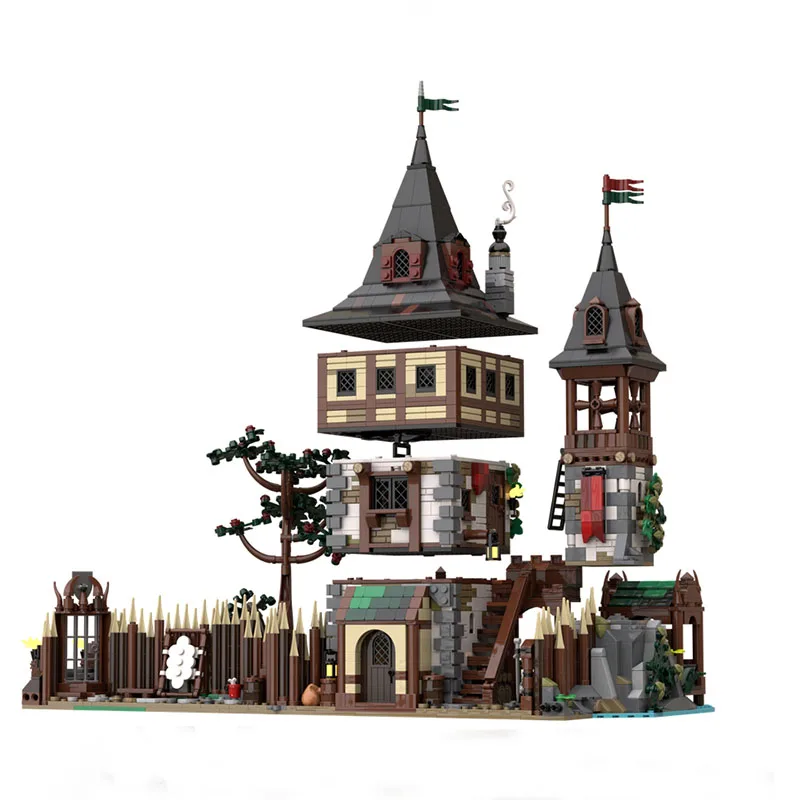 2025 nuevos bloques de construcción Moc arquitectura Medieval modelo oso rey Castillo bloques de construcción modulares juguetes de regalo conjunto de ensamblaje DIY