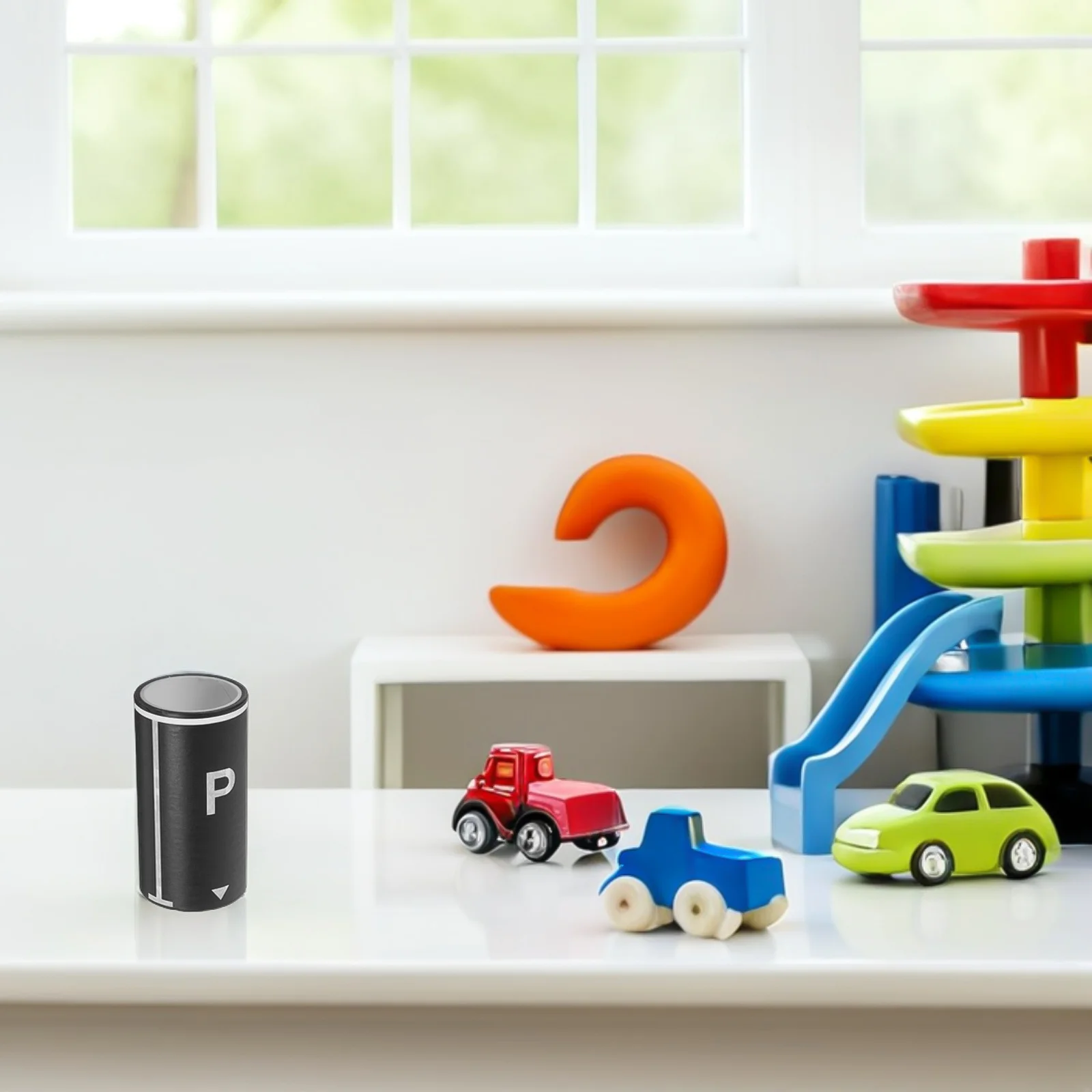 1 rollo de cinta adhesiva para estacionamiento en miniatura, diseño Diy para niños, juego creativo, juego educativo seguro para familia, camino realista