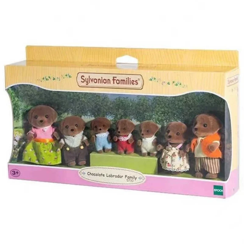 

In Stock Sylvanian Families Chocolate Labrodor Fomily Action Figures Sylvanian Familiy Children Toy Collection Kid Girls Gifts