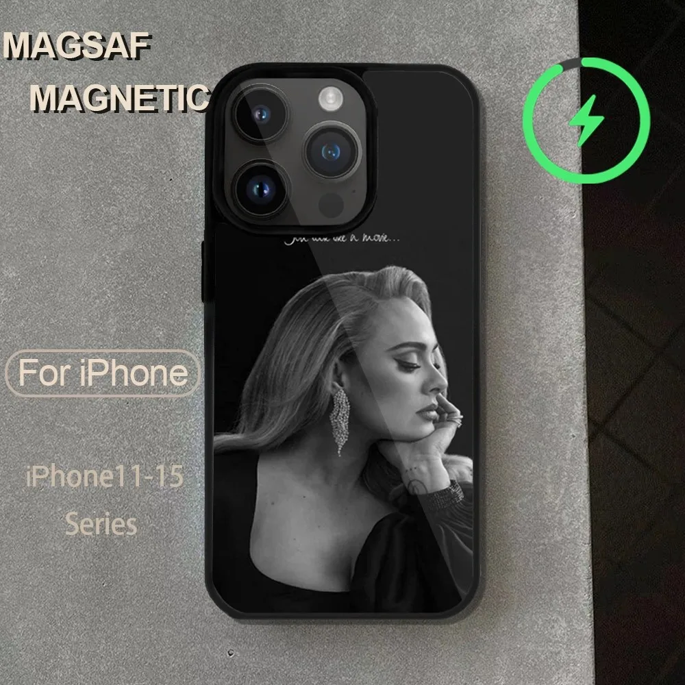 Singer Adele  Phone Case  For iPhone 14 13 12 11 15 Pro Max Magsafe Wireless Charge Plus Mini Cover