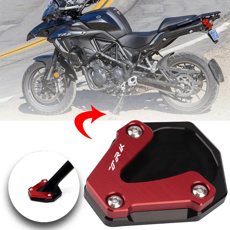 

For Benelli TRK502 2020 Side Kick Stand Extension Foot Pad Motorcycle Accessories Aluminum Parking Support Foot Stand Extender
