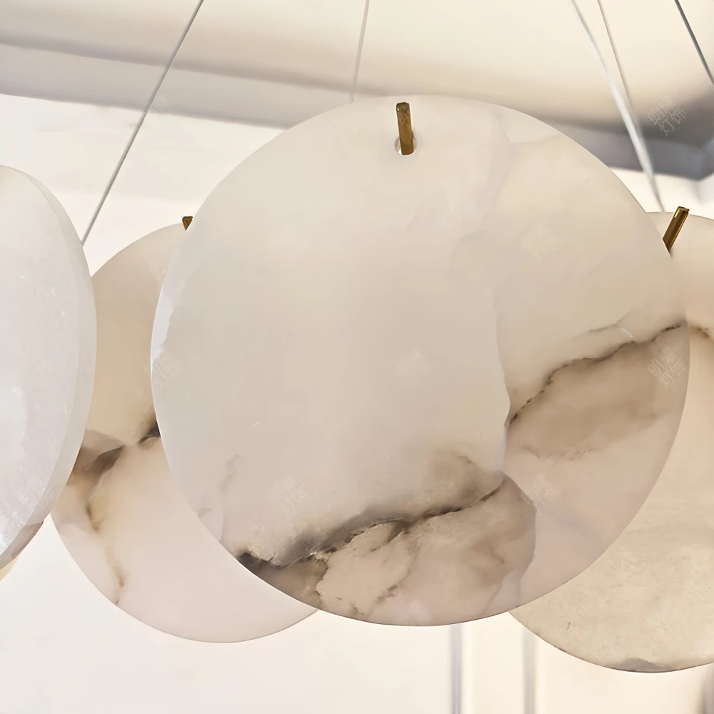 French Natural Marble Chandelier Luxury Modern Minimalist Light for Living Room Bedroom Dining Room Villa Designer Showroom