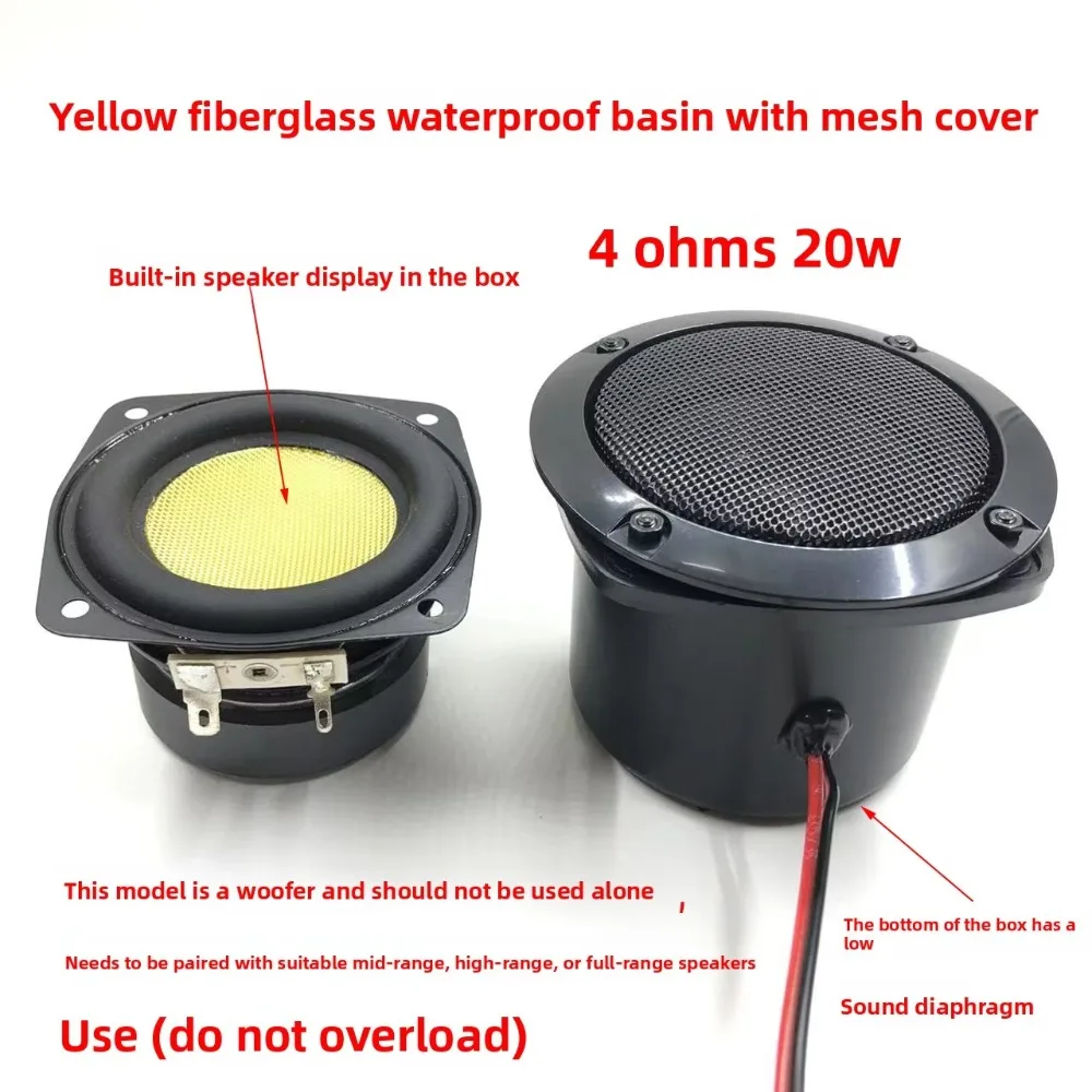 3 inch heavy bass passive speaker with bass diaphragm 4 ohms 15W long stroke waterproof basin DIY modification Speaker Accessori