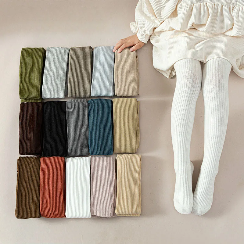 Spring Autumn Girls Tights Warm Solid Color Cotton Baby Pantyhose Girls Leggings Children Tights Stockings 1-9Years