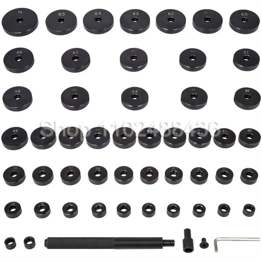 52pcs Custom Bushing Bearing Seal Driver Push Press Disc Tool Set 18-65mm 74mm Oil Seal Removal & Installation Repair Tools Kit