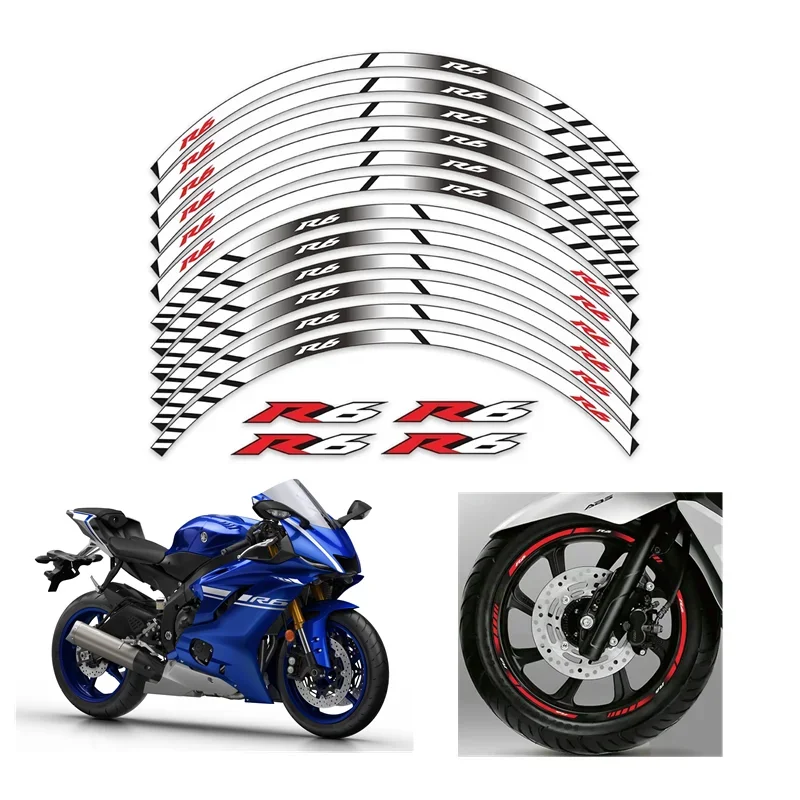 For YAMAHA YZF R6 YZF-R6 YZFR6 Motorcycle Parts Contour Wheel Decoration Decal Sticker - C MOTO