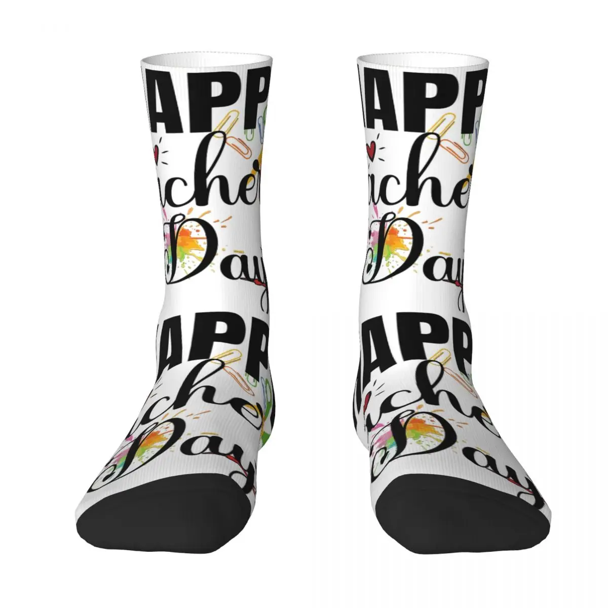 

Happy Teacher Day Socks Harajuku Super Soft Stockings All Season Long Socks Accessories for Unisex Birthday Present