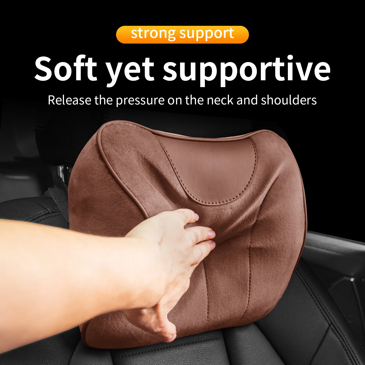 Thick Plush Car Neck Support Durable Comfortable Seat Pillow For Porsche Cayenne 911 (991/992) Macan Boxster taycan Cayman