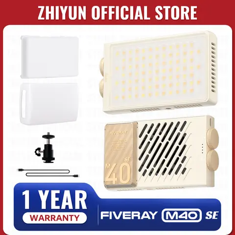 ZHIYUN Official FIVERAY M40 SE 40W Portable LED Video Light 2700K-8500K Handheld Fill Light Photography Light For Outdoor Vlog