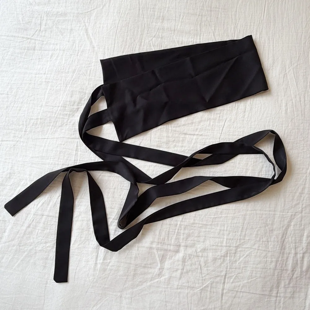 Chiffon Fabric Hanfu Waist Belt Cotton Linen Solid Color Wide Waist Belt Satin Silk Bowknot Decoration Decorative Waistband