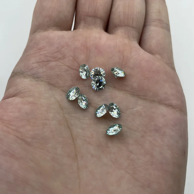 Diamant Spécial 100% Moissanite Un Carat Rond en Vrac, Huit Cœurs et Huit Flèches Découpées, Couleur Bleu Clair, Bricolage, Envoi Certificat GRA