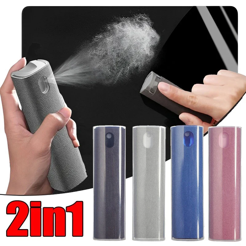 Phone Screen Cleaner Spray Portable Tablet Mobile Touch Screen Cleaner Microfiber Cloth Set Glass Cleaning Artifact with Liquid