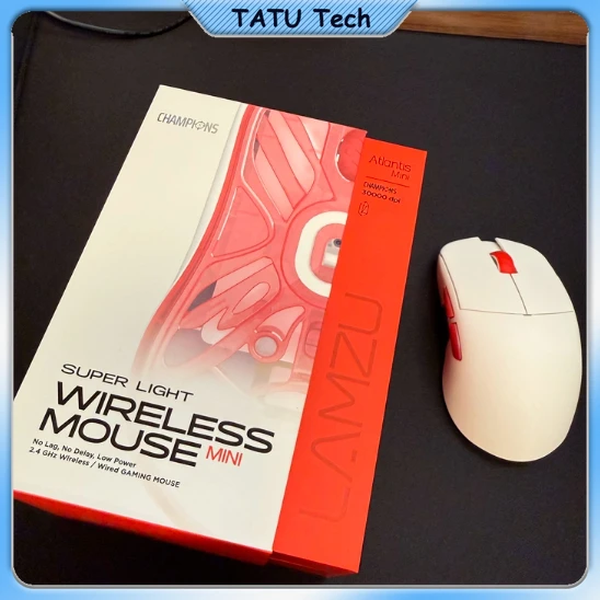LAMZU Atlantis Mini Chixue Red White Champion 51g Ultra Light Wireless Gaming Mouse For CS2 Valorant