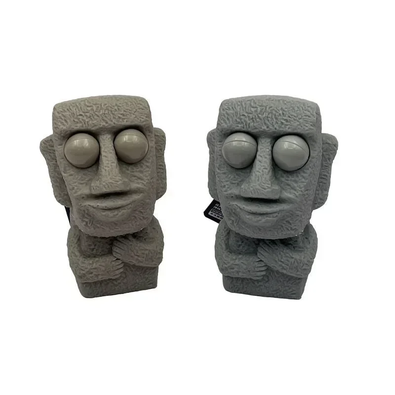 Hot 10Pcs New Hot Kids  Premium Funny Facial Expressions Squeeze Toys Moai Statue Squeeze Eyes Offfic Vent Antistress Toys Gift