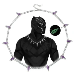 Black Panther Necklaces Priple 5mm Tennis Chain Iced Out Jewelry for Men Marvel Best Friend Necklaces Hiphop Punk Trinkets