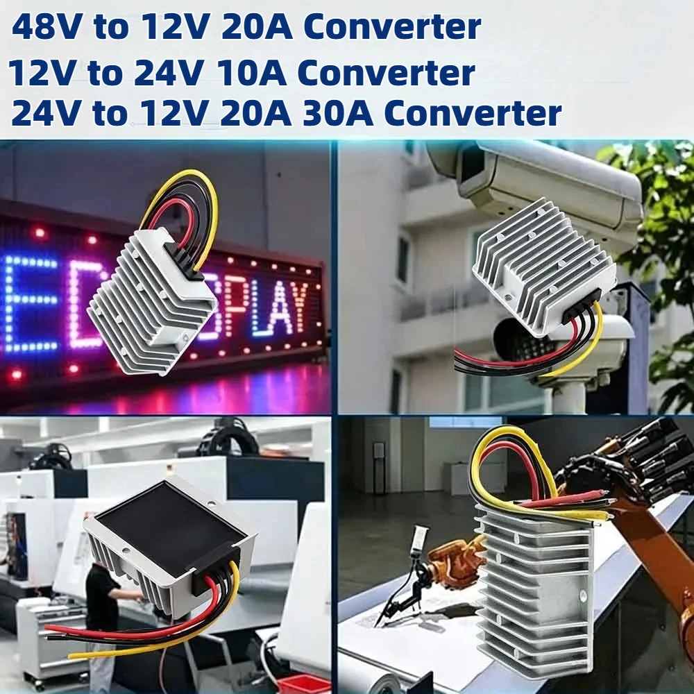 DC 12V to 24V 10A Boost Converter Waterproof 24V to 12V 20A 30A Voltage Regulator Module Transformer for Golf Cart Club Car LED