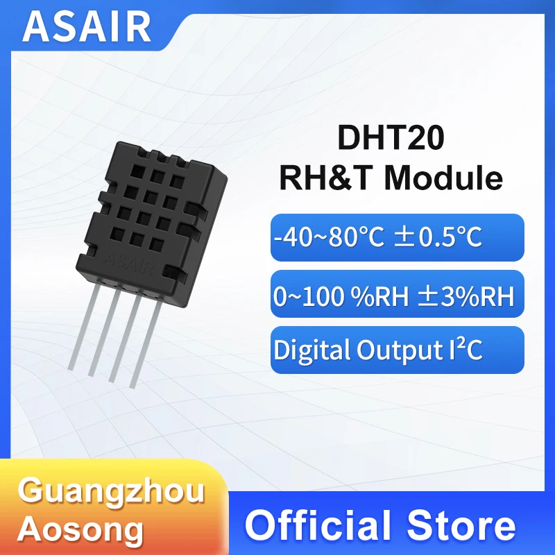 ASAIR DHT20 Temperature and Humidity Sensor IIC Digital Signal Output Humidity Module Replaces DHT11