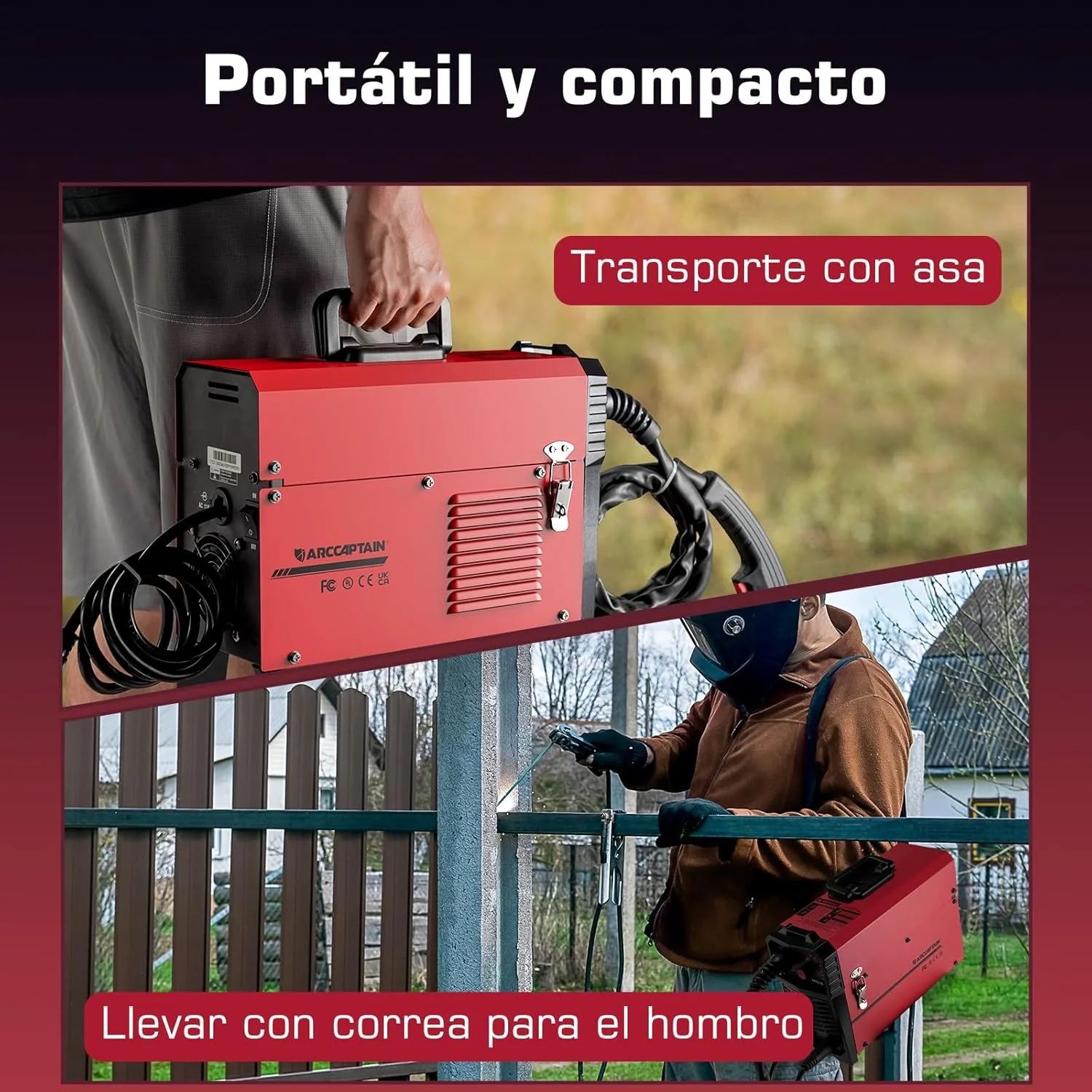 ARCCAPTAIN European Standard 140A 4-in-1 MIG/TIG/MMA/FLUX Gasless MIG Welder IGBT Inverter 230V MIG Welding Machine view 5