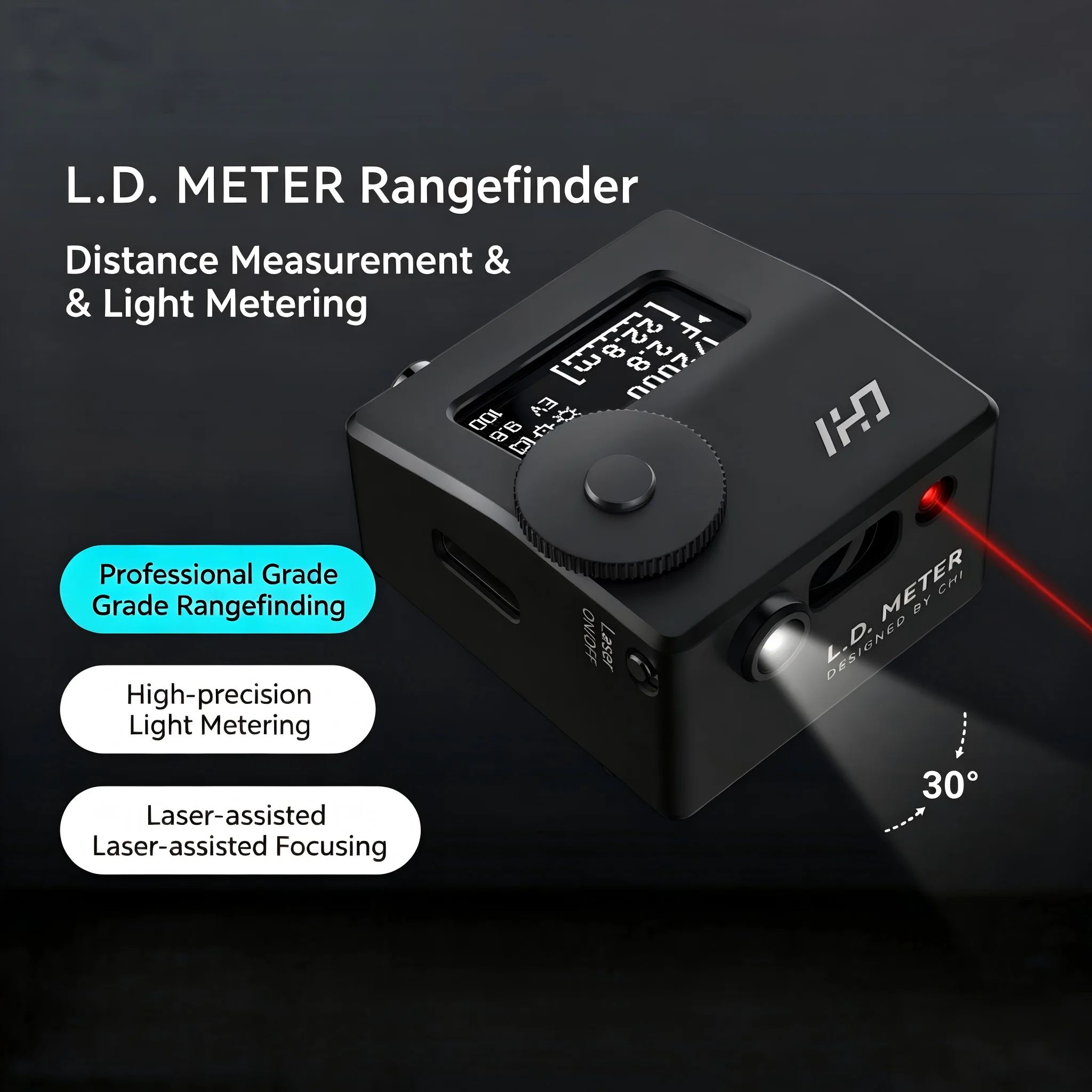 164FT Distance Meter 7° 30° Light Metering & Laser Focusing  L.D. METER Lite Version Pro Version Light Meter