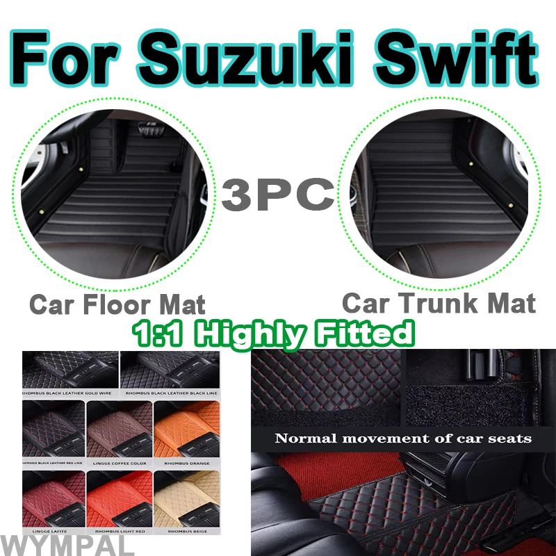 

Luxury Leather Car Floor Mats For Suzuki Swift AZG412 413D 414 2011~2017 5door Car Floor Carpet Mat Rug Car Waterproof Pad full