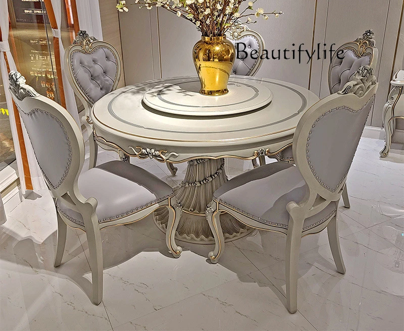 

Light luxury large apartment European round table neoclassical villa home fashion designer high-end