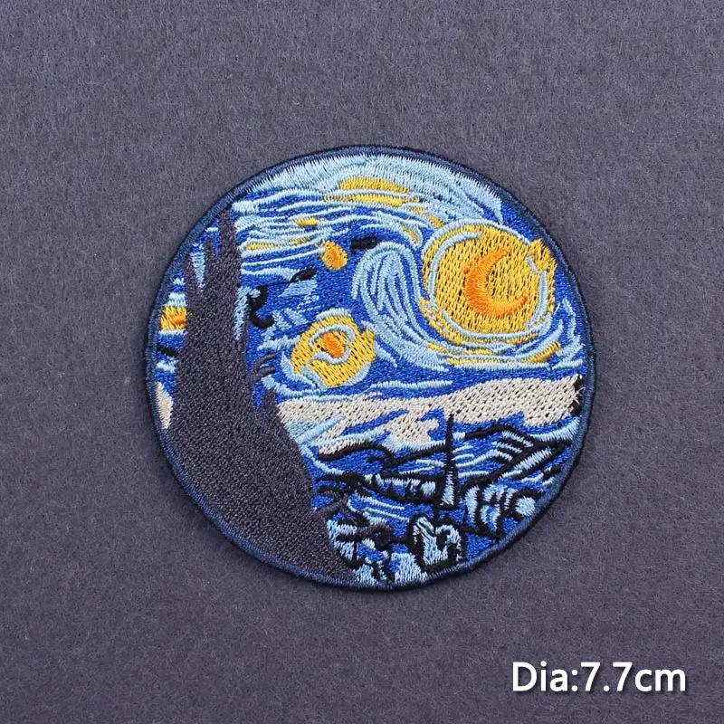Berg-Hirsch-Fuchs-Abenteuer-Aufnäher Sonne & Mond Stickerei Aufbügelbare Aufnäher für Kleidung Camping Outdoor DIY Näh-Applikation – Detail 28