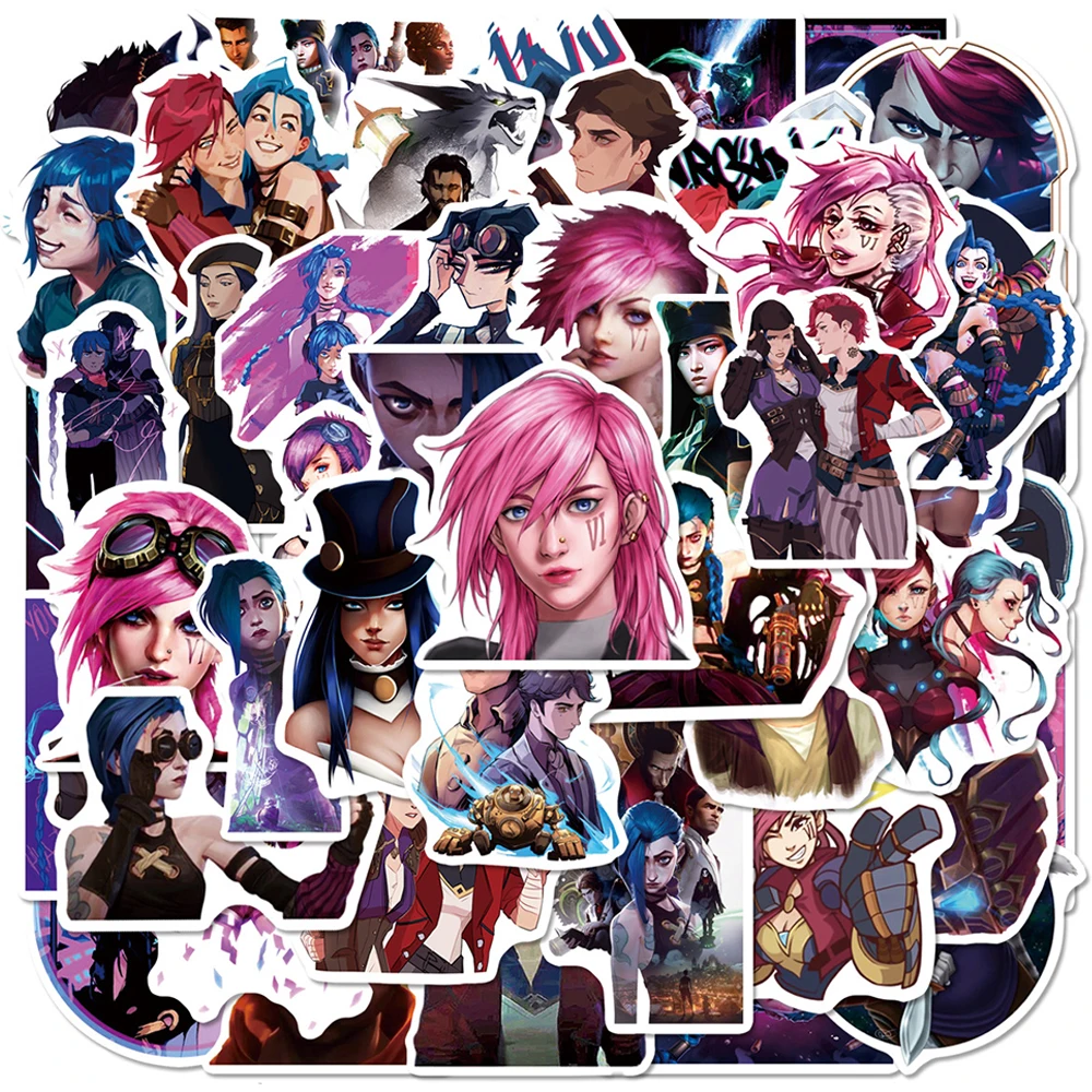 10/30/50PCS Arcane：League of Legends Stickers Game Graffiti DIY Toy Cartoon Luggage Laptop Guitar Car Bike Skateboard Sticker