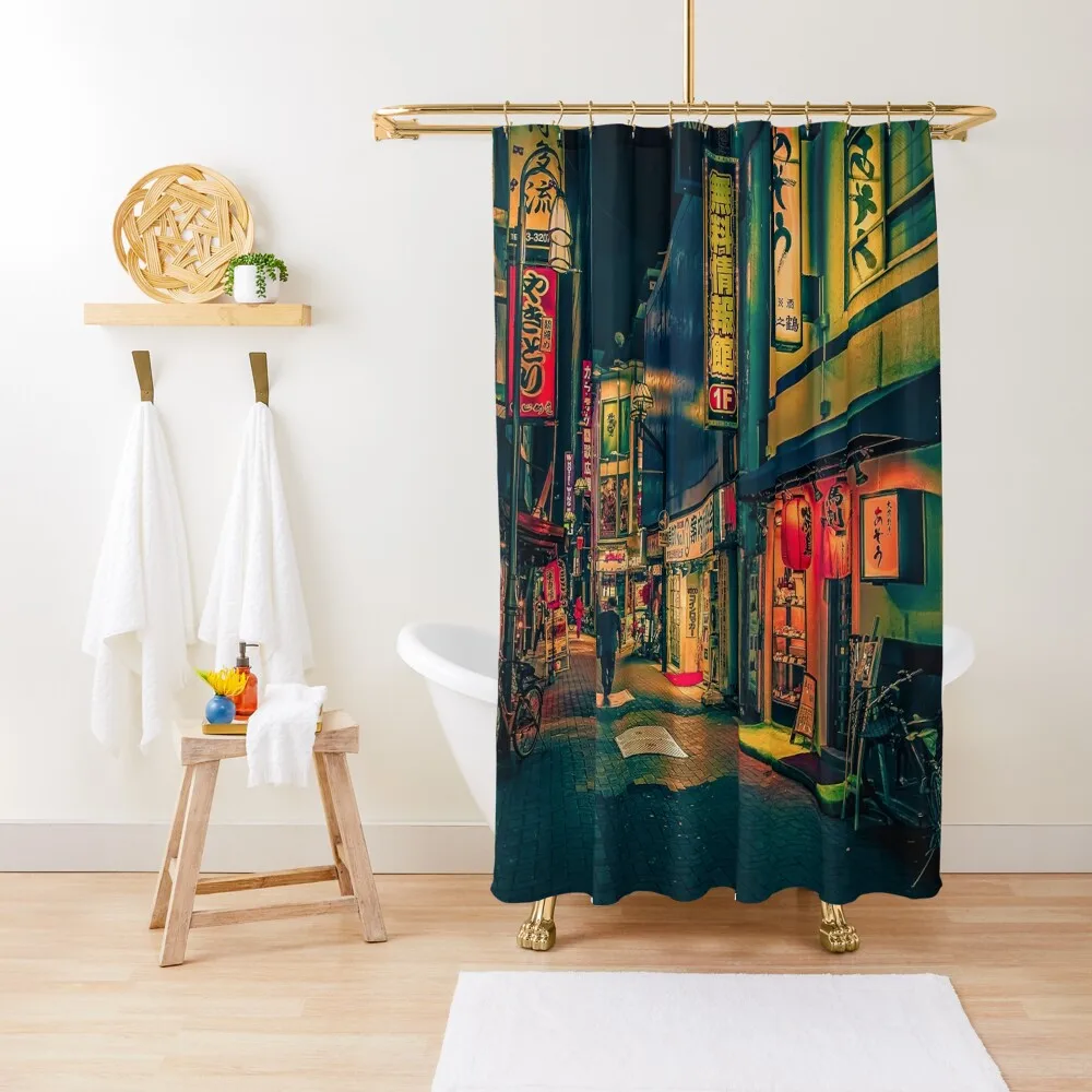 

Suspiria- Japan Night Photo Shower Curtain For The Bathroom Waterproof Bath And Anti-Mold Elegant Bathroom Bathtub Curtain