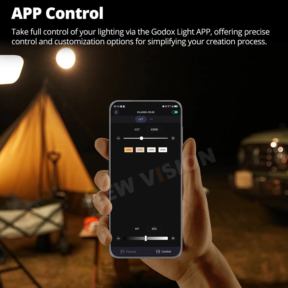 Godox ML60II BI 2800K -6500K LED-videolamp Stille modus Draagbare helderheidsaanpassing Ondersteuning Li-ion Outdoor LED Verbeterde lamp