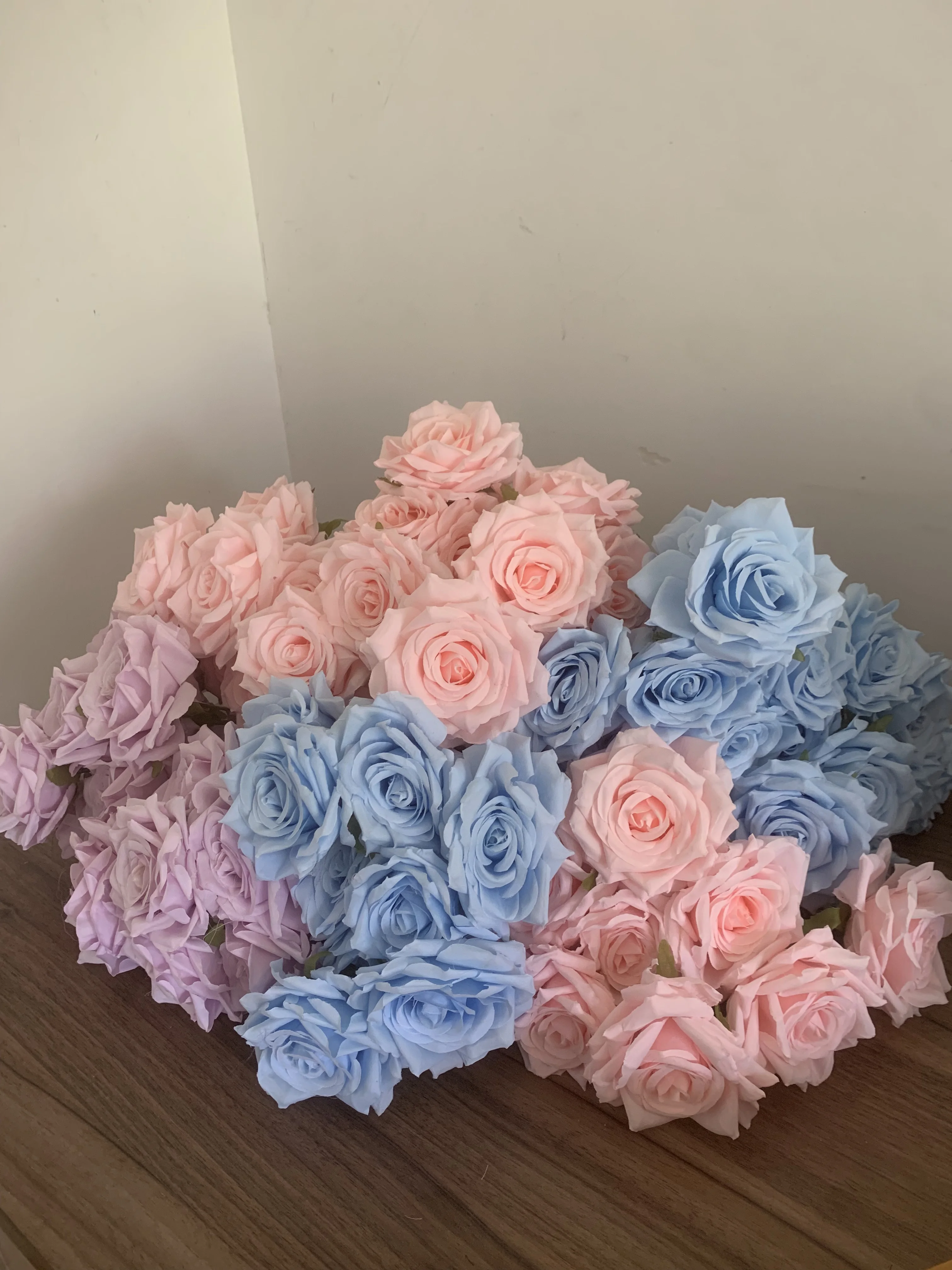 9Heads Roses Bouquet Artificial Flower light pink blue purple Rose Fake Rose Living Room  Decoration Wedding