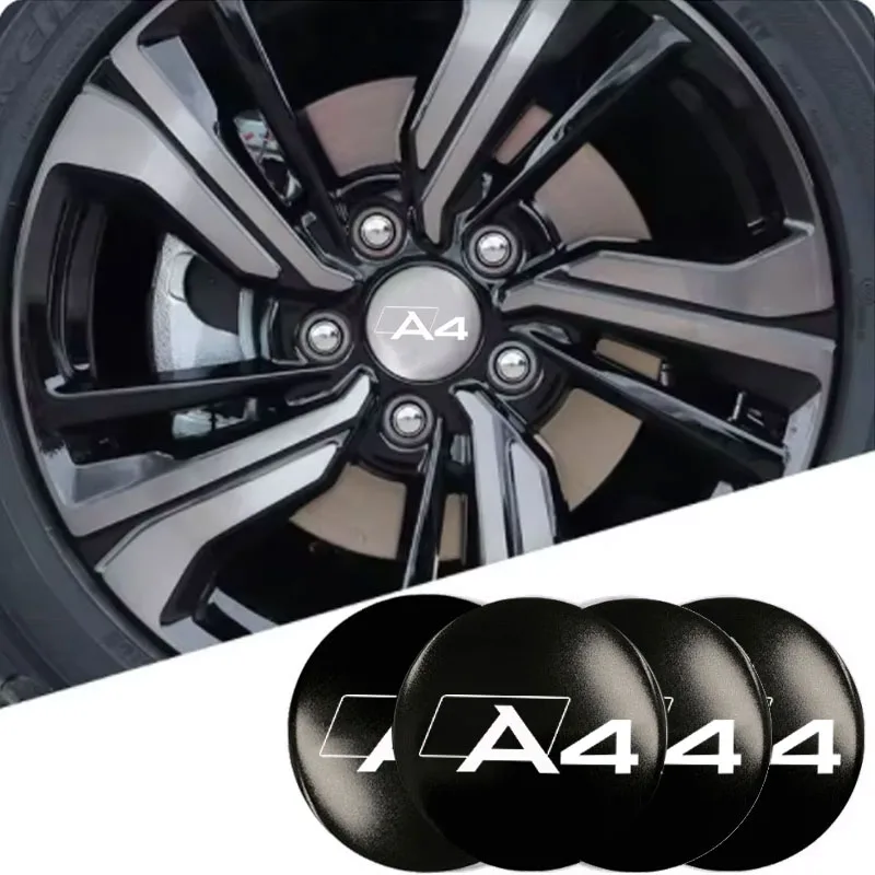 Car Wheel Center Hub Cap Sticker Car Badge Emblem sticker Decal For Audi A4 Car Accessories Sticky resistance Not easy to fall