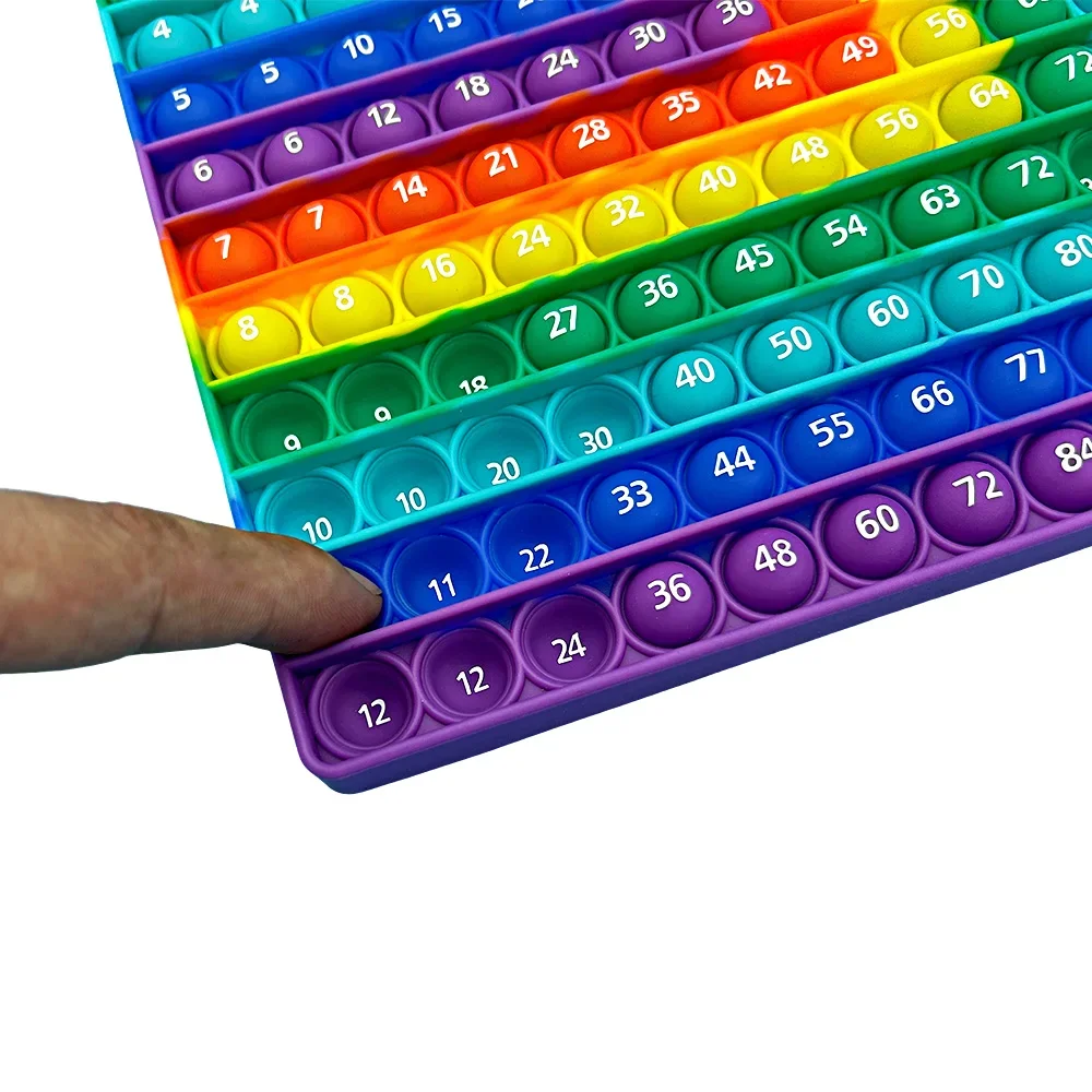 Gra edukacyjna w matematyce: mnożenie i dodawanie, 12x12 i 12+12, zabawki pop, tęczowy silikon, dwustronna tablica mnożenia, prezent dla dzieci