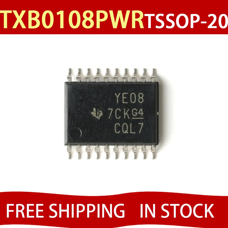 Chip convertidor de nivel de voltaje bidireccional, 5 piezas, TXB0108PWR, TSSOP-20, 8 bits