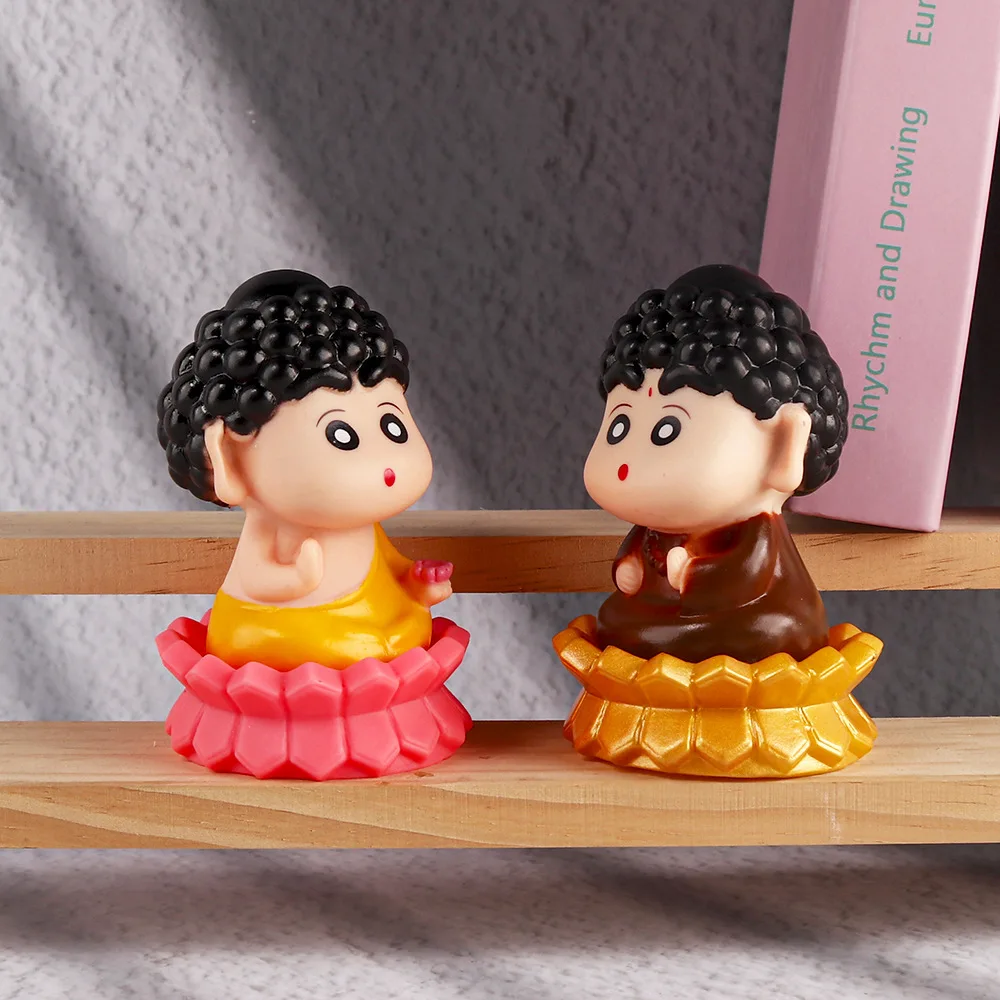 2pcs/set Crayon Shin-chan Cos Lord Buddha Cute Anime Action Figure Toys 10CM