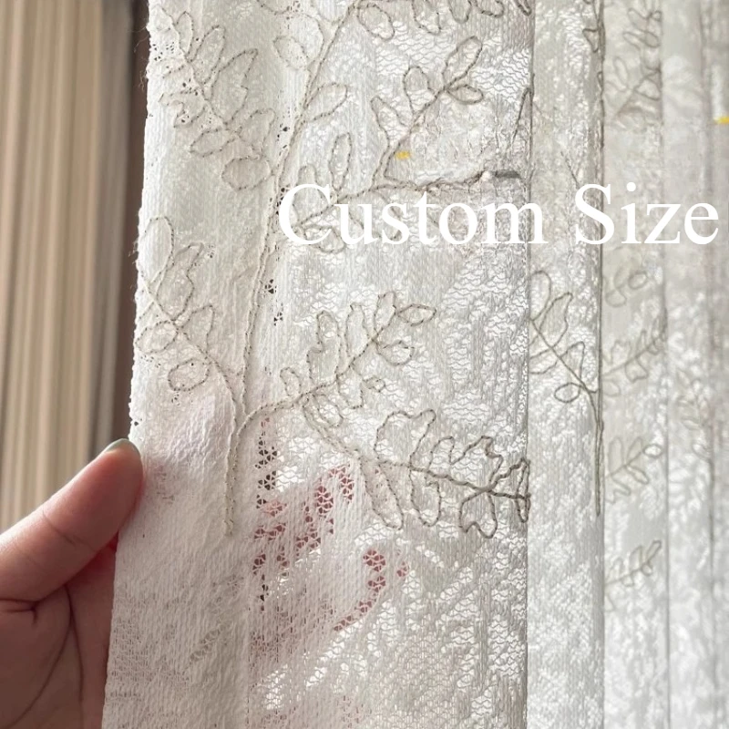 Custom Size Fashion Luxury Romantic Living Room Bedroom Balcony Hollowed-out Three-dimensional Embroidered Window Screens