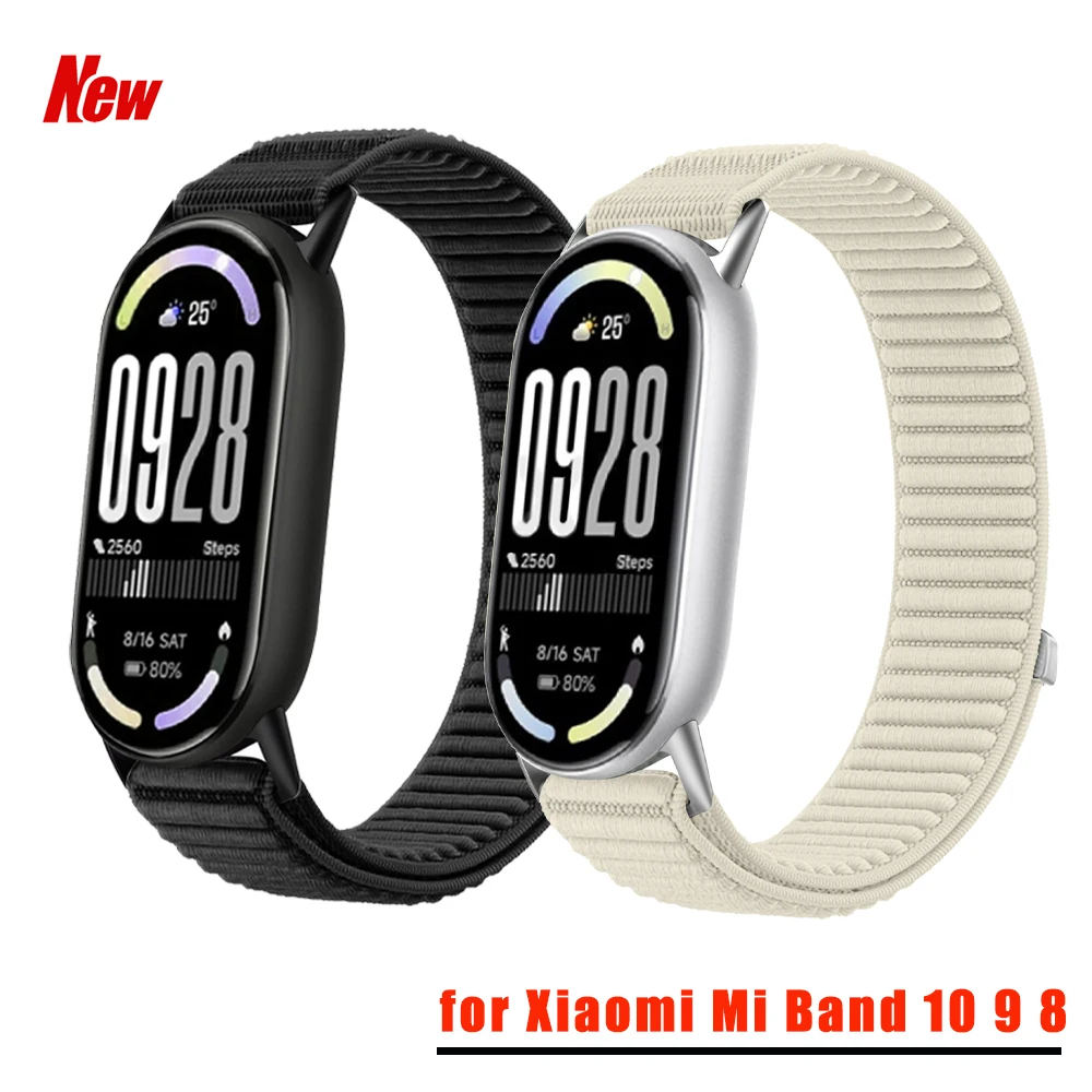 2026 Nylon Strap for Xiaomi Mi Band 10 9 8 Smart Sports Bracelet Wristband Watchband for Mi Band 10 Replacement Band Accessories