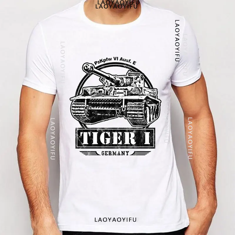 Hot Sale German Armored Troops Tiger Tank Printed T-Shirt Royal Armoury Summer Cotton Short Sleeve Men T Shirt Streetwear Tops