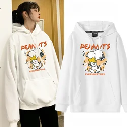 Snoopy Sweater Women's Spring and Autumn 2024 New Japanese  Collegte Wind Velvet Hooded Pullover Jacke Cute Sweet Simple Clothes