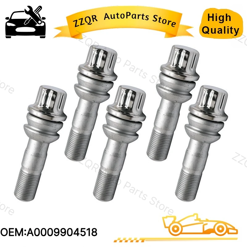 A0009904518 Set of 5PCS Lug Bolt M15 x 1.25 For Mercedes Benz C167 V167 GLE350 GLE450 GLE580 GLE53 AMG X167 GLS450 GLS580