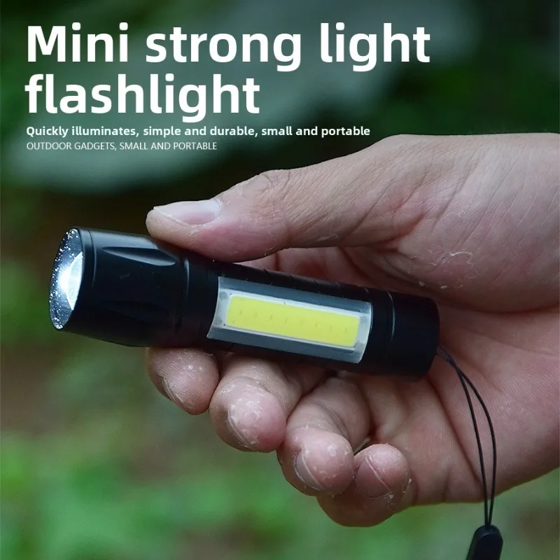 New Solar Handheld Searchlight Outdoor Portable Super Bright LED Flashlight USB Rechargeable Long Battery Life Work Light