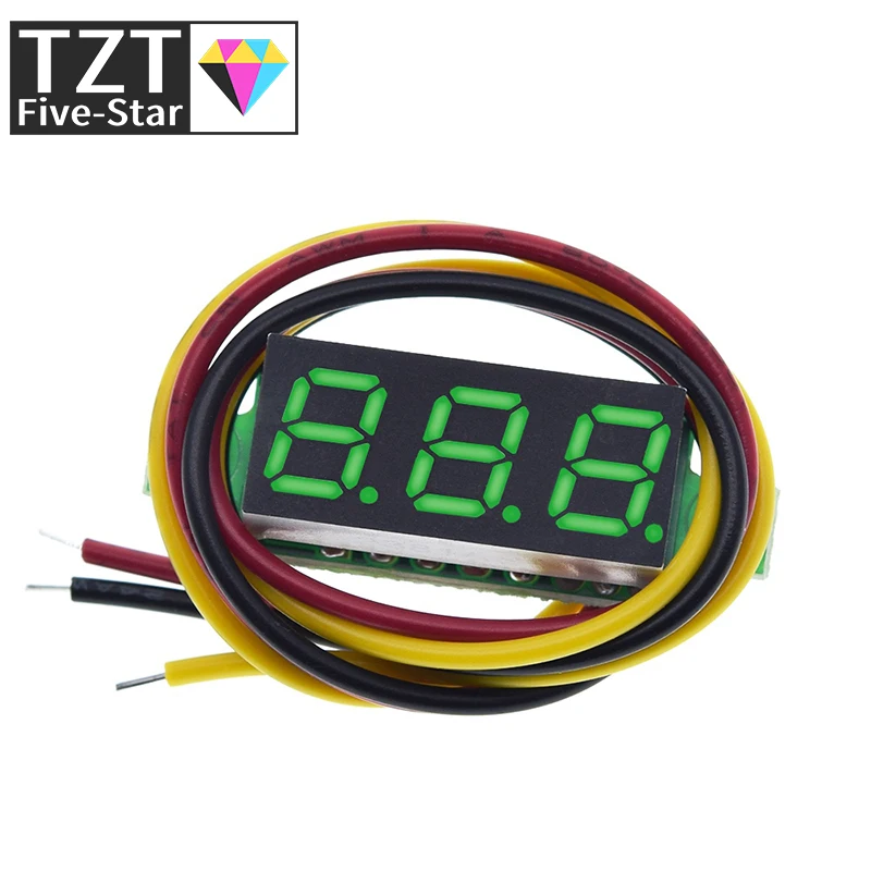 TZT Three line precision DC digital voltmeter head LED digital voltmeter DC4.5V-30V 0.28 Inch Mini Digital Voltmeter 0-100V