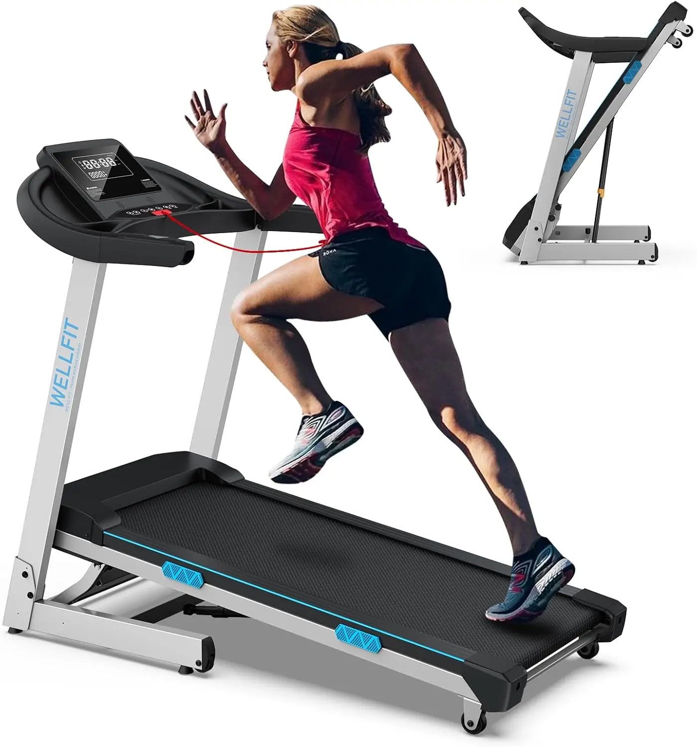 Home Treadmills 15% Auto Incline, 3.5HP Treadmill 350lbs Capacity, Foldable Treadmill for Small Space, Voice Control